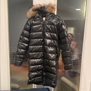 Moncler Puffer Coat with Fur Trim